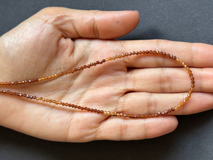 Orange Gemstone Round Faceted Beads, 21.18 ct, 43 cm – view 2 of 2