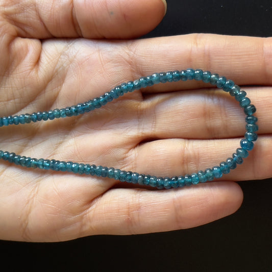 Sparkling Hand-Cut Apatite Rondelle Beads Shades of Oceanic Blue