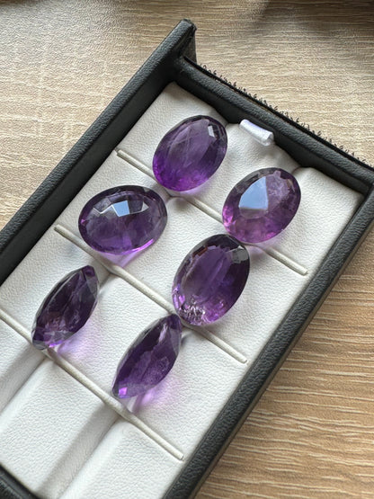 Purple Amethyst Oval Faceted Loose Stone – view 4 of 5