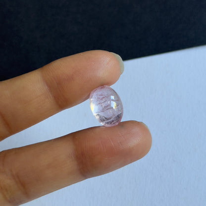 Blush Pink Tourmaline Oval Cabochon, 7.43 ct, 14x10 mm – view 1 of 2