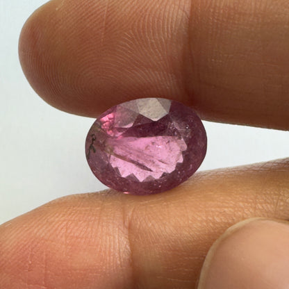 Pink Tourmaline Oval Faceted Loose Stone, 6.97 ct, 13x10.7 mm – view 1 of 3