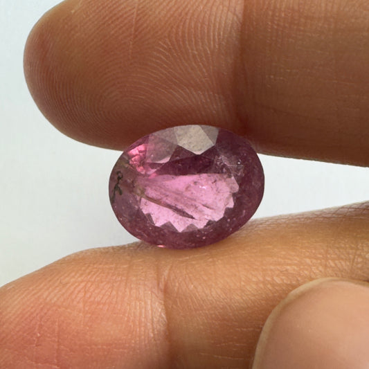 Pink  Tourmaline in a stunning oval shape -fac. with beautiful inclusions