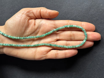 Silver Emerald Rondelle Beads, 46 cm – view 1 of 3