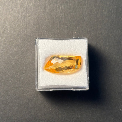 Yellow Citrine Faceted Loose Stone, 8.10 ct