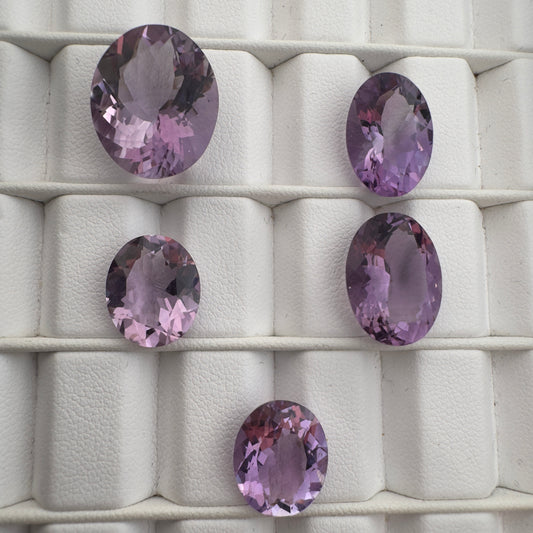 Amethyst Oval Faceted Purple Assorted