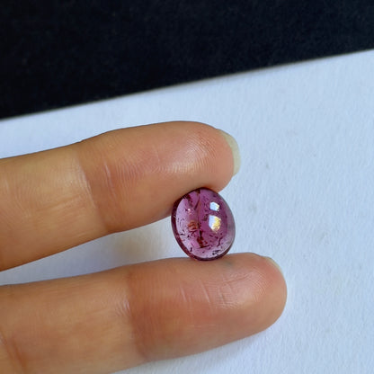 Red Tourmaline Oval Cabochon, 4.48 ct, 12x10 mm – view 2 of 2