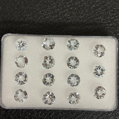 Blue Aquamarine Round Faceted Loose Stone, 0.65 ct – view 2 of 6