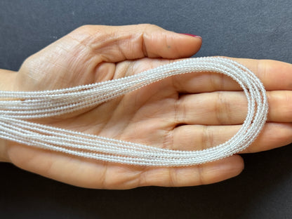 White Rock Crystal Round Faceted Beads, 43 cm – view 2 of 2
