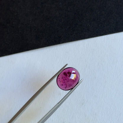 Pink Tourmaline Oval Cabochon, 3.51 ct, 11.8x10 mm – view 1 of 2
