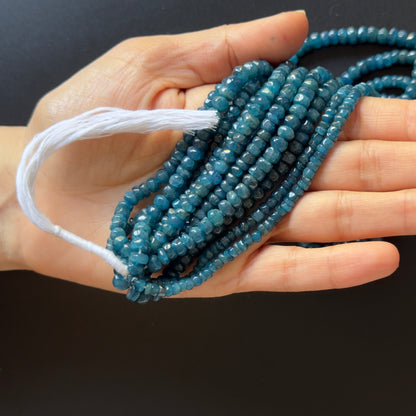Blue Apatite Rondelle Beads, 3.5-4.5 mm, 42 cm – view 2 of 3