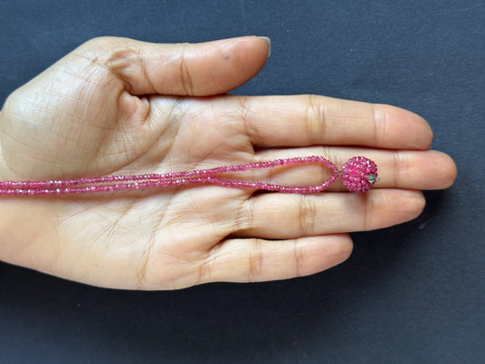Hand-cut faceted Ruby rondelle beads. 27,21cts