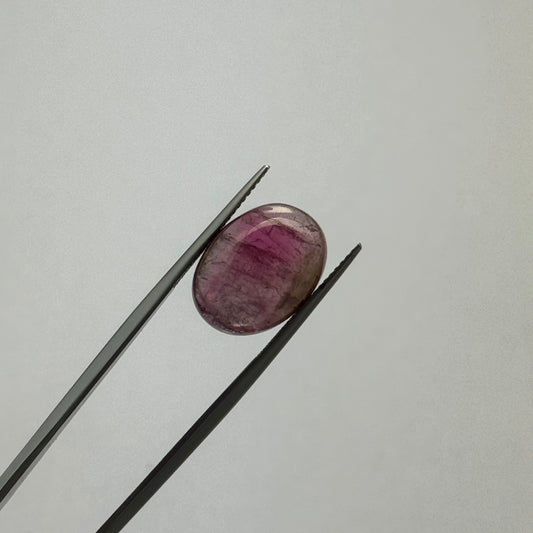 Extraordinary smooth Tourmaline Cabochon light Green to old Pink hue  11,91cts