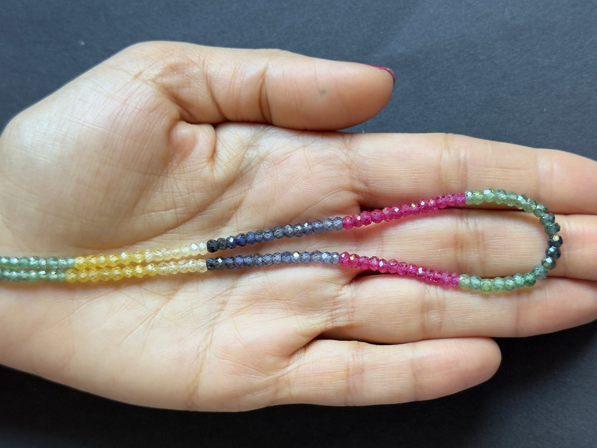 Pink Sapphire Rondelle Beads, 58.25 ct, 2.32x3.73 mm, 40 cm