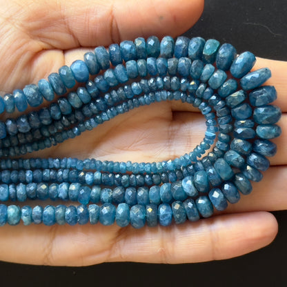 Blue Apatite Rondelle Beads, 3.5-4 mm, 42 cm – view 2 of 2