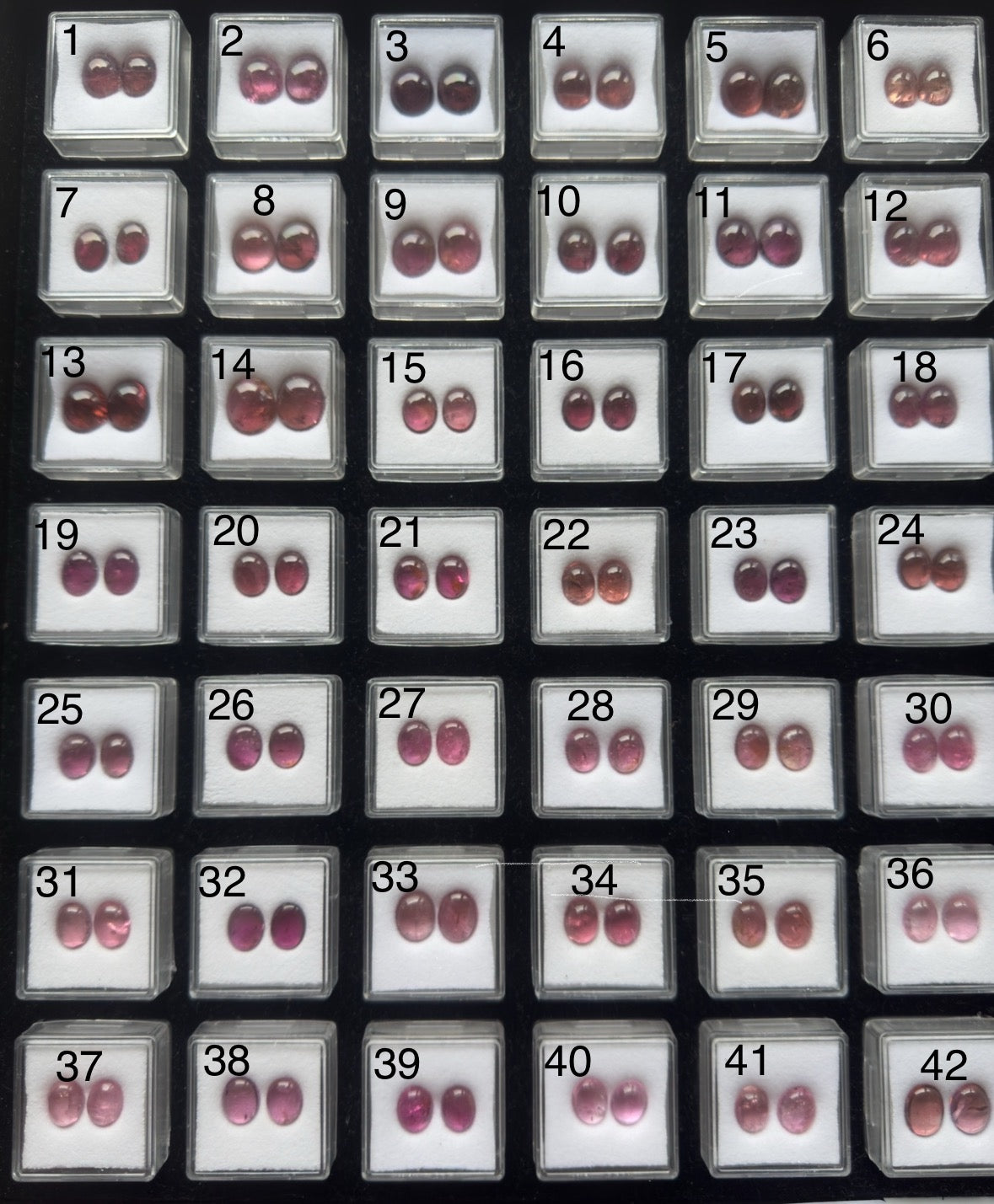 Pink Tourmaline Cabochon Pairs