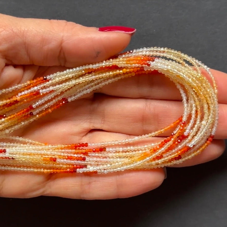 Fire Opal Beads, 42 cm
