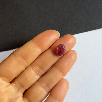 Pink Tourmaline Oval Cabochon, 3.33 ct, 11x9 mm – view 3 of 3
