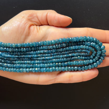Blue Apatite Rondelle Beads, 3-3.5 mm, 41 cm – view 1 of 2