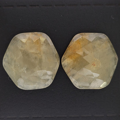 Yellow Sapphire Fancy Loose Stone Pair, 26.06 ct, 20x18 mm – view 2 of 4