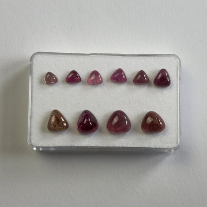 Pink Tourmaline Trillion Cabochon, 14.90 ct, 4.5-8.7 mm – view 3 of 5