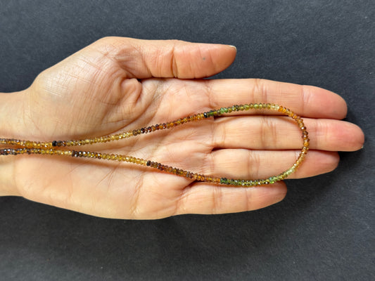 Wonderful Autumn colours ! Earthy tones Tourmaline fac. Rondelle with silver closer
