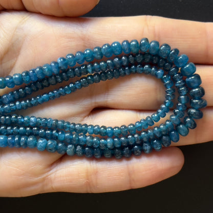 Blue Apatite Rondelle Beads, 4-6 mm, 41 cm – view 2 of 2