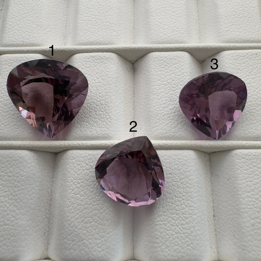 Shimmering Amethyst Trillion Faceted