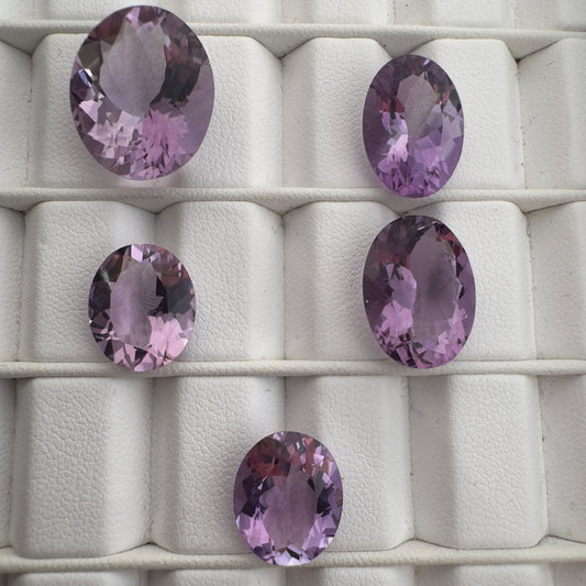 Amethyst Oval Faceted Purple Assorted