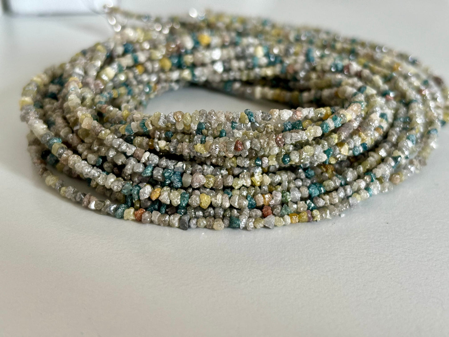 Multi Color ROUGH DIAMOND Necklace With Clasp