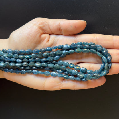 Blue Apatite Oval Beads, 5.5-6 mm, 40 cm – view 1 of 2
