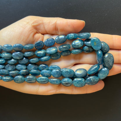 Blue Apatite Oval Beads, 7.5-12.5 mm, 42 cm – view 1 of 2
