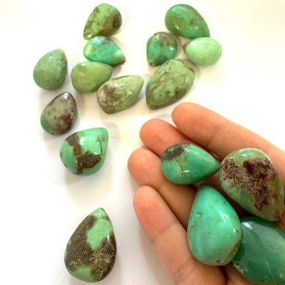 Deep Green Chrysoprase Drop Drilled Loose Beads, 10 pieces – view 4 of 8