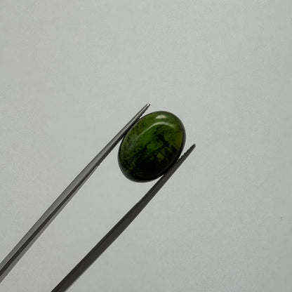 Green Tourmaline Oval Cabochon, 10.90 ct, 16x11.6 mm – view 1 of 2