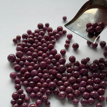 Crimson Red Ruby Round Drilled Loose Beads, 20 pieces – view 3 of 5