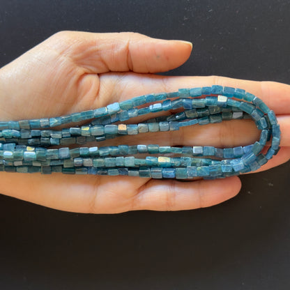 Blue Apatite Rectangular Faceted Beads, 3-5 mm, 42 cm – view 1 of 2