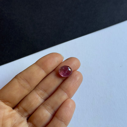 Candy Pink Tourmaline Oval Cabochon, 5.30 ct, 12x10 mm – view 2 of 3