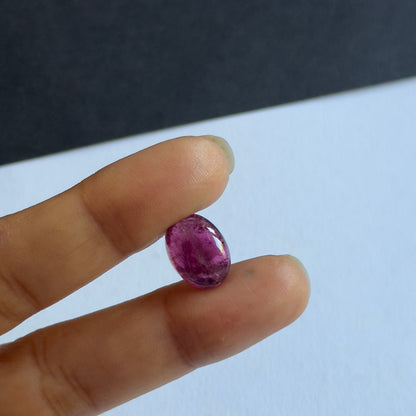 Pink Tourmaline Oval Cabochon, 6.80 ct, 13.8x10 mm – view 2 of 3