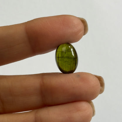 Green Tourmaline Oval Cabochon, 7.75 ct, 14x10 mm – view 2 of 4