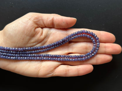 Blue Sapphire Rondelle Beads, 66 ct, 3.5-4 mm, 40 cm