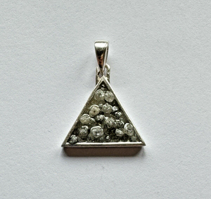 Silver Diamond Triangular Pendant – view 8 of 8