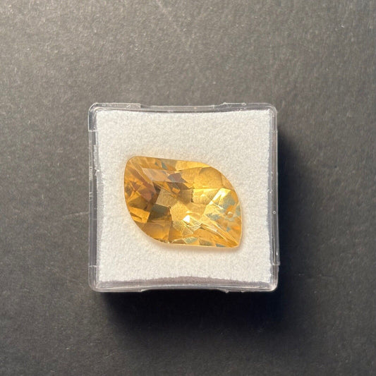 Citrine Sun Yellow Elaborate Cut Faceted Top Quality 9.92 Carats
