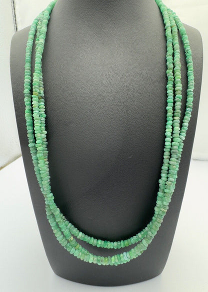 Silver Emerald Rondelle Beads, 50 ct, 42 cm – view 15 of 15