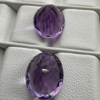 Purple Amethyst Oval Faceted Loose Stone, 7.60 ct, 14.2x11.8 mm – view 2 of 3