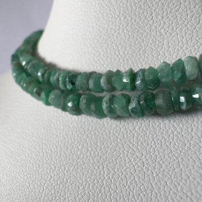 Silver Emerald Rondelle Beads, 50 ct, 42 cm – view 1 of 15