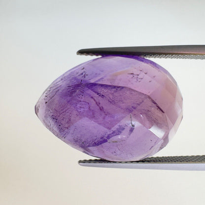 Purple Amethyst Drop Faceted Loose Stone, 22.14 ct, 22.3x16.2 mm – view 1 of 6