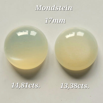 White Moonstone Round Cabochon Pair, 28.19 ct – view 1 of 3