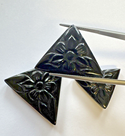 Black Onyx Triangular Loose Stone – view 1 of 8