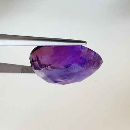 Purple Amethyst Drop Faceted Loose Stone, 22.14 ct, 22.3x16.2 mm – view 5 of 6
