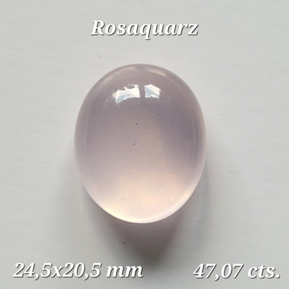Candy Pink Quartz Cushion Cabochon, 47.07 ct, 24.5x20.5 mm – view 1 of 3