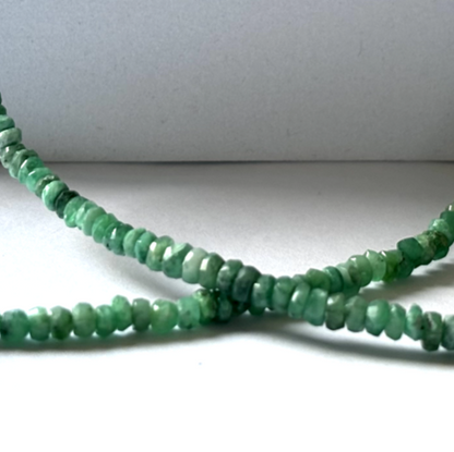 Silver Emerald Rondelle Beads, 50 ct, 42 cm – view 11 of 15